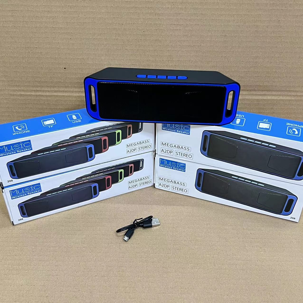 SC208 Bluetooth Speaker Mini Card Small Speaker Computer Heavy Bass Outdoor Wireless Dual Speaker Player