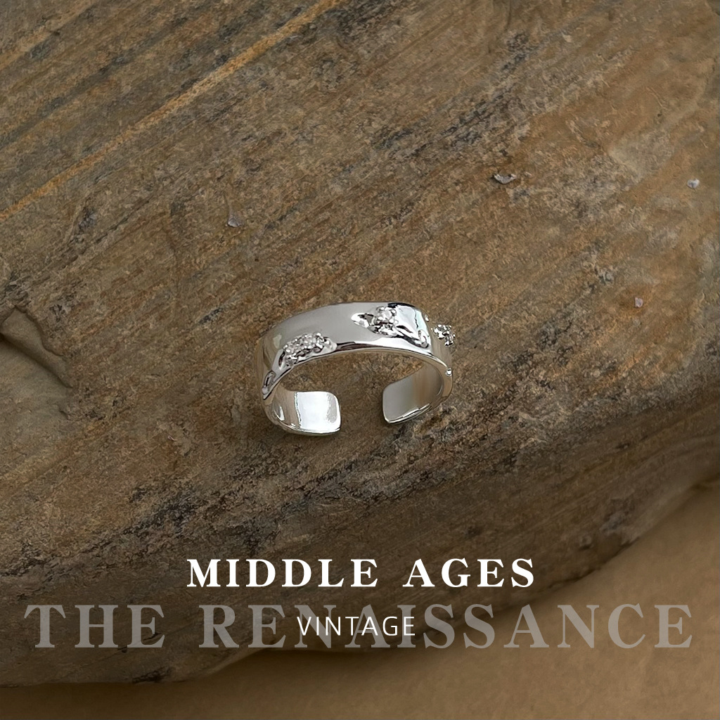 Vintage Retro Silver Ring Collection Niche Index Ring Hand Jewelry for Women