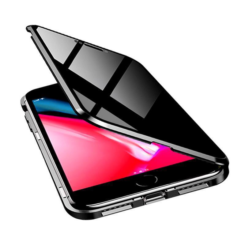Double-Sided Anti-Peep Magnet King Phone Case Suitable for iPhone 16 Pro Max Glass Magnetic Metal Frame Apple 15