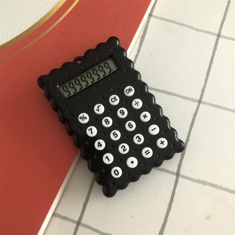 Mini Pendant Calculator Student 8-Digit Calculator Keychain Pendant Decoration Cute Small Biscuit Type Computer