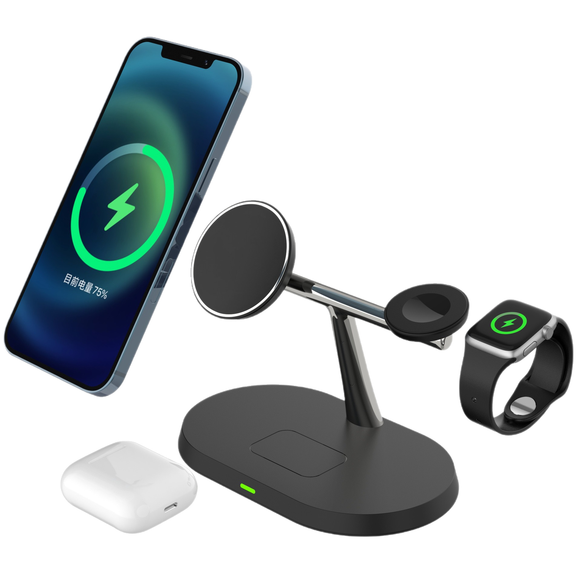 Z10 Wireless Magnetic Fast Charging Phone Stand 3-in-1 Wireless Charger for Apple Earphone Watch