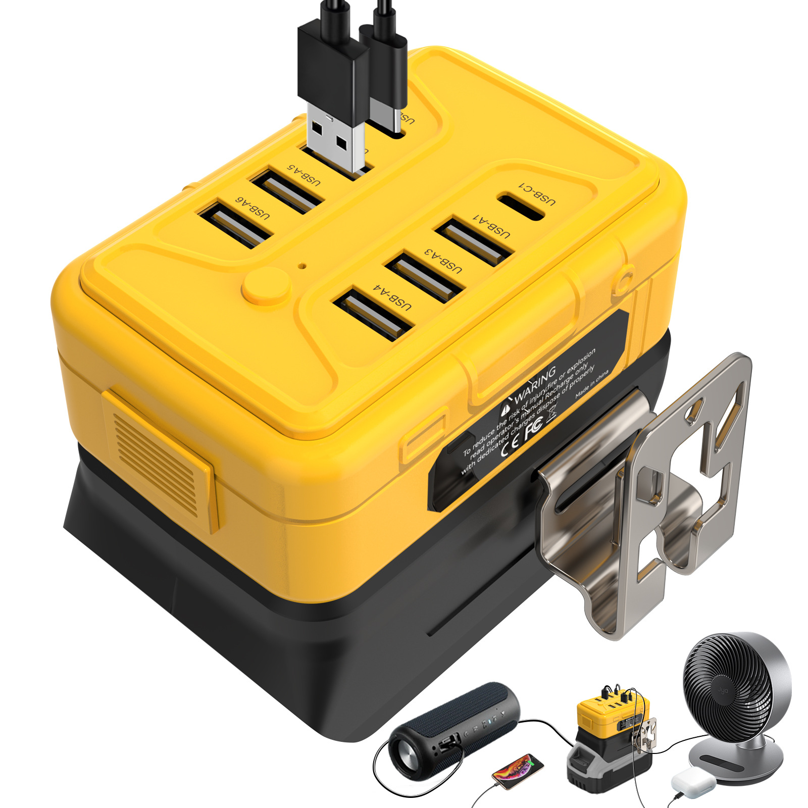 Compatible with Dewalt Milwaukee Tool Battery Inverter USB-C Charger Power Supply Fast Charging Portable