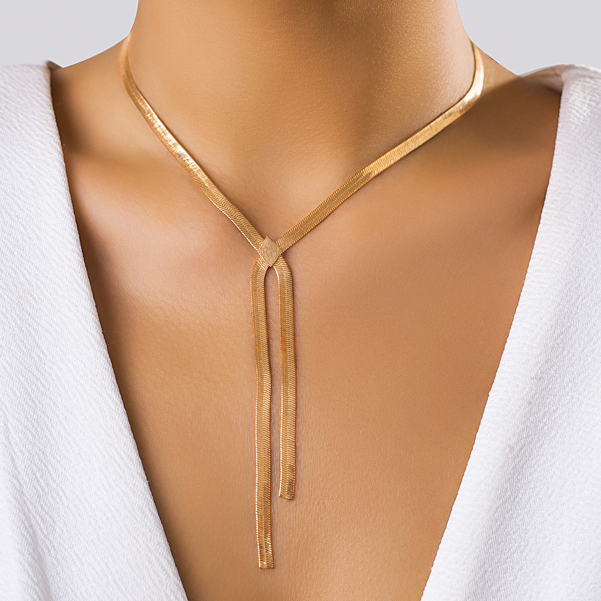 Accessories Hip Hop Simple Snake Bone Chain Choker Necklace Niche Metal Chain Necklace