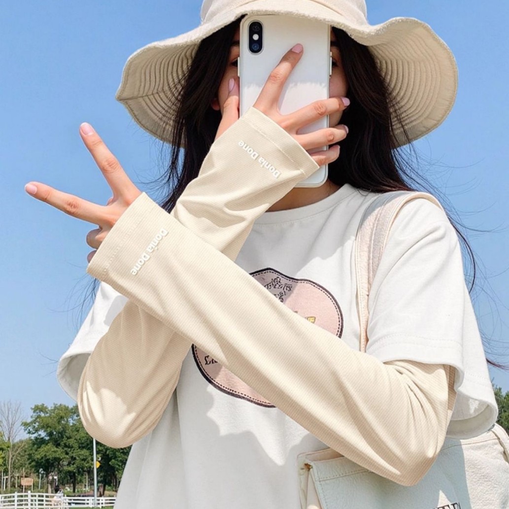 Ice Silk Arm Sleeves for Women Summer Driving Ice Silk Loose Sun Protection UV Protection Cycling Arm Sleeves