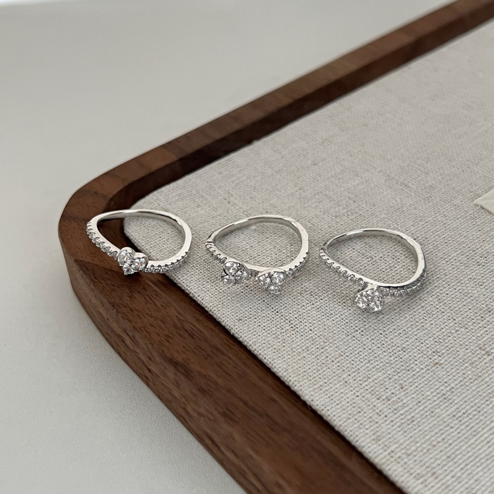 One-multi-wear S925 sterling silver four-leaf clover ring for women, full diamond zircon closed ring jewelry