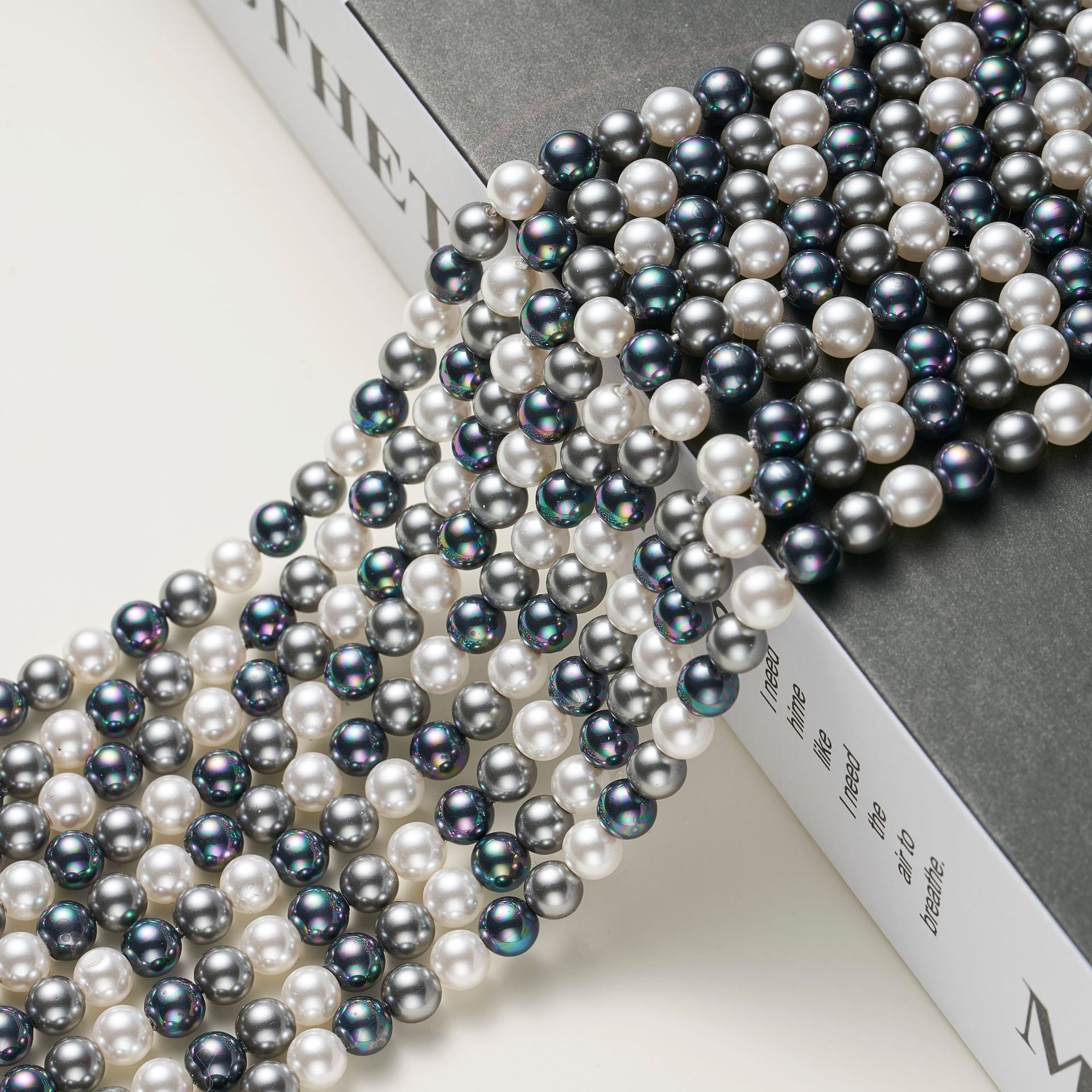 10mm【40颗/条】 · 混色3【贝珠工艺玻璃珠】