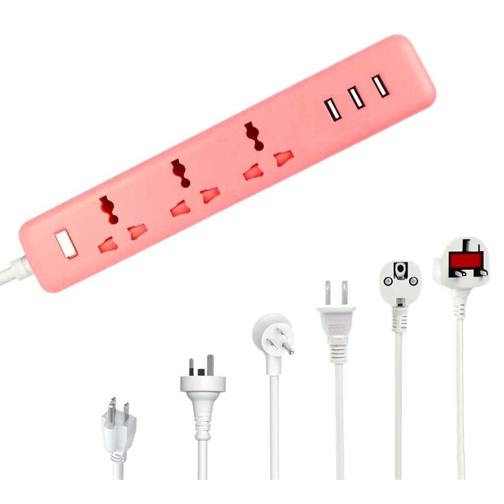 Multi-function 3USB portable smart identification fast charging power strip 1.8m British standard plug extension cord