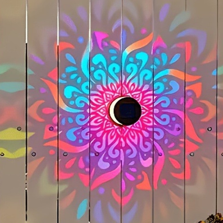 Solar Outdoor Courtyard Wall Light Projection Light Mandala Outdoor Waterproof Wall Decoration Light