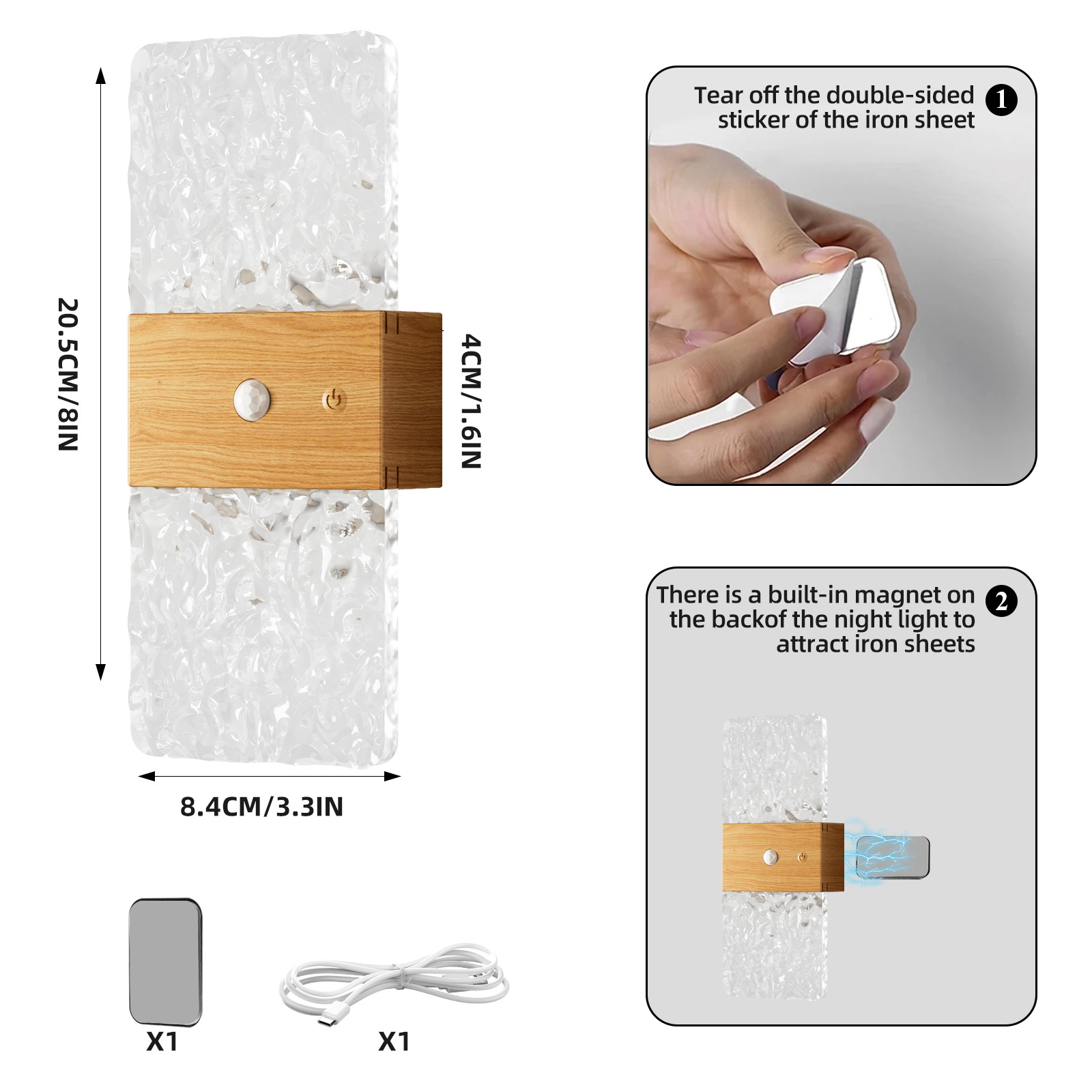 Bedroom Human Body Induction Atmosphere Night Light Charging Magnetic No Wiring Decorative Wall Light