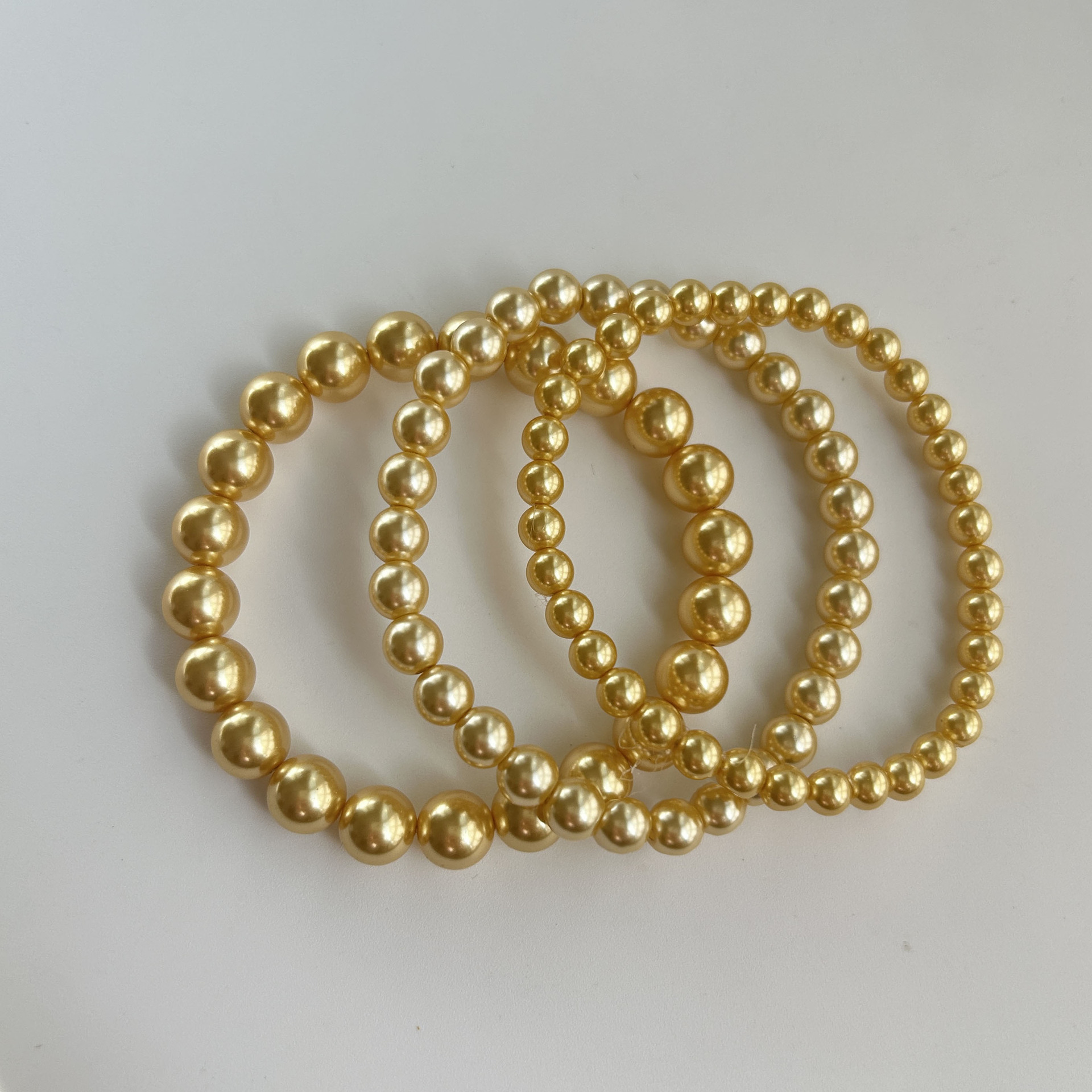 Pearl bracelet for women round full string elegant simple bead women