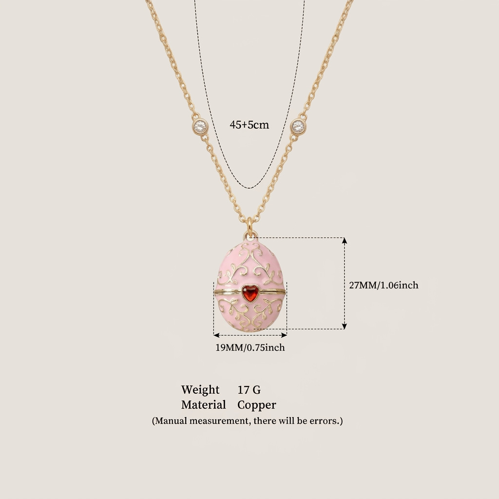 New pink-toned colorful necklace with openable design, Mother's Day gift niche necklace
