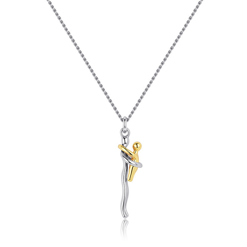 New Child Hug Necklace Two-Tone Pendant Mother's Day Father's Day Memorial Gift Necklace