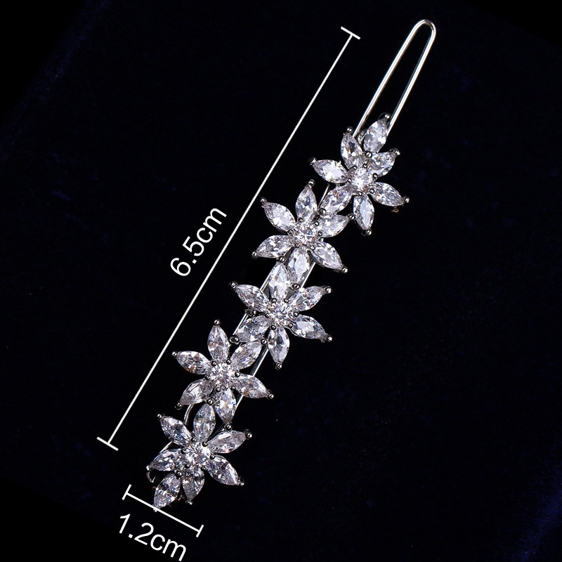 New jewelry small flower AAA zircon hair clip hair accessory headwear bridal wedding accessory