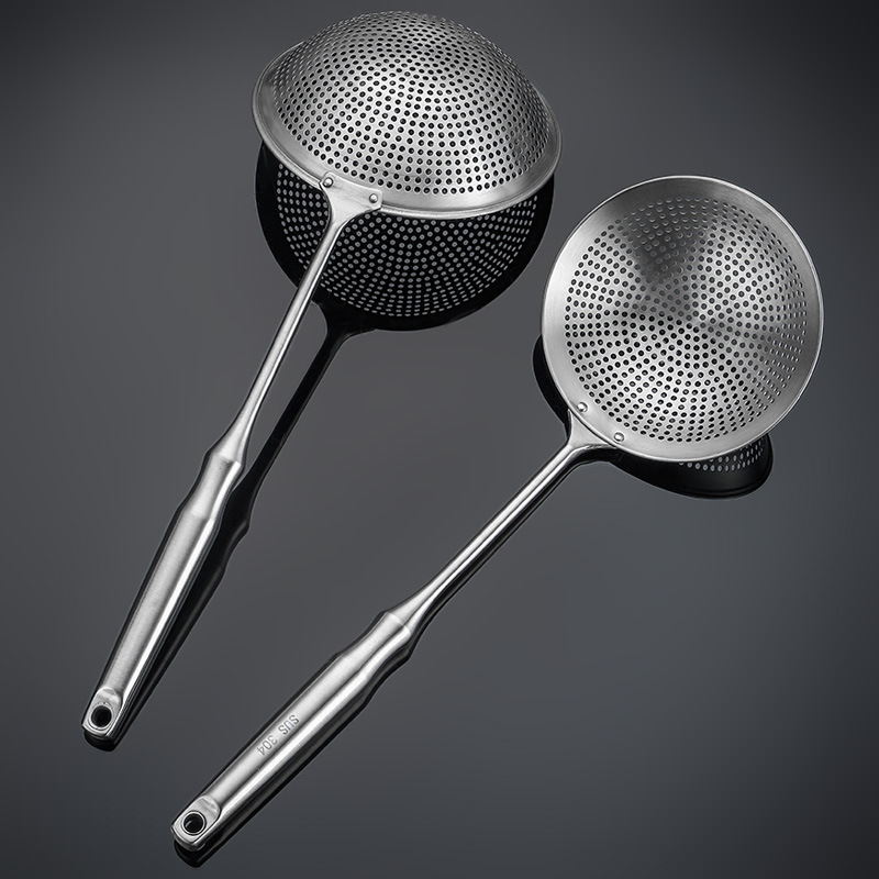 201 stainless steel punched slotted spoon kitchen household slotted spoon tool noodle large slotted spoon skimmer noodle draining spoon