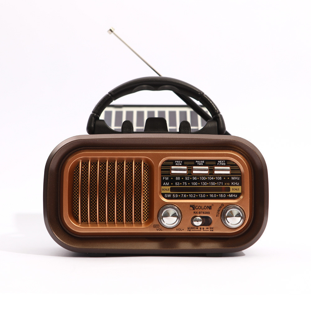 RX-BT628S Solar Portable Multi-Function Three-Band Radio Card Insert Audio