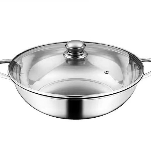 Thickened mandarin duck hot pot pot with lid mandarin duck hot pot household stainless steel hot pot pot induction cooker open flame dedicated pot