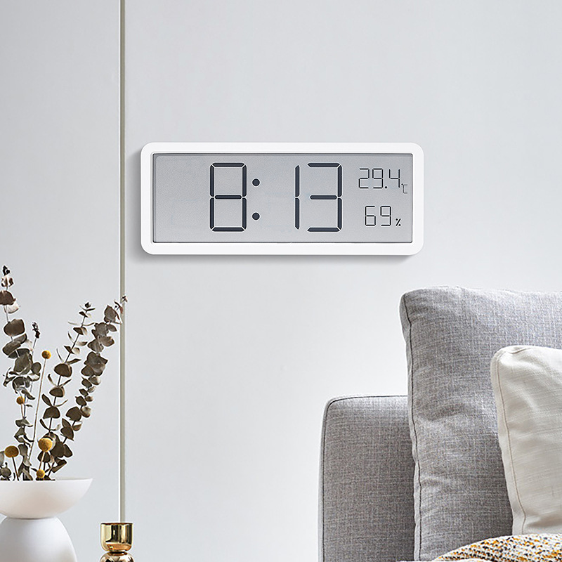 INS Simple Large Screen Clock Living Room Wall Clock Temperature and Humidity Clock Modern Clock Hanging or Standing YD106