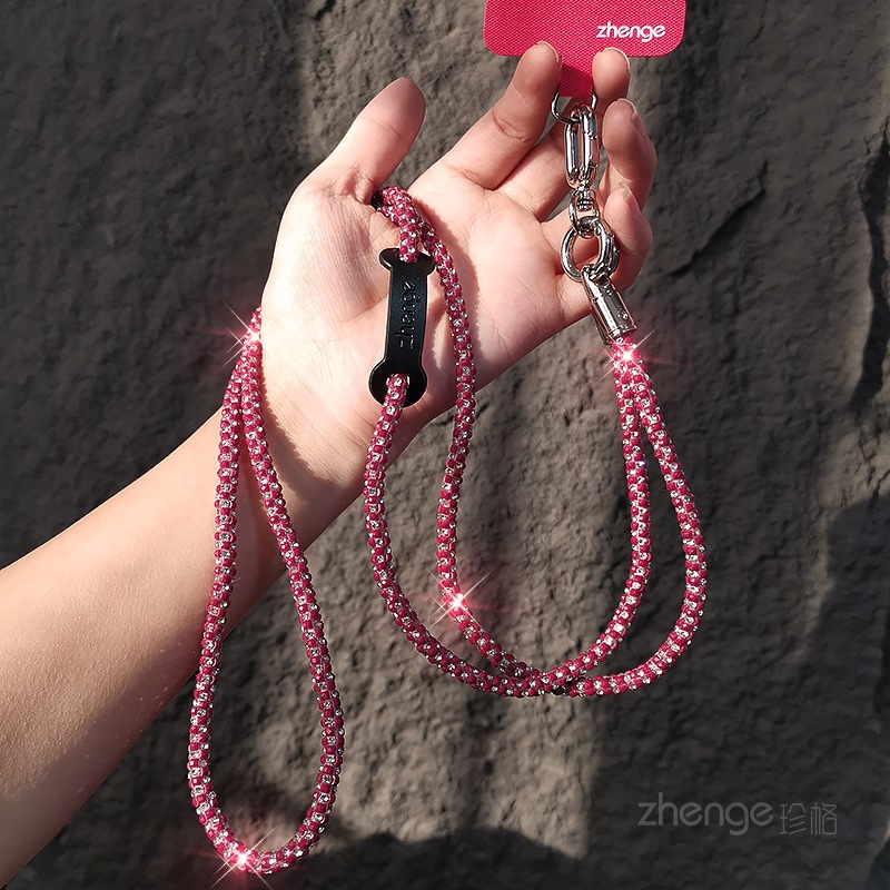 Crossbody sparkly diamond phone strap women's small fragrance style outdoor long travel phone chain bag strap