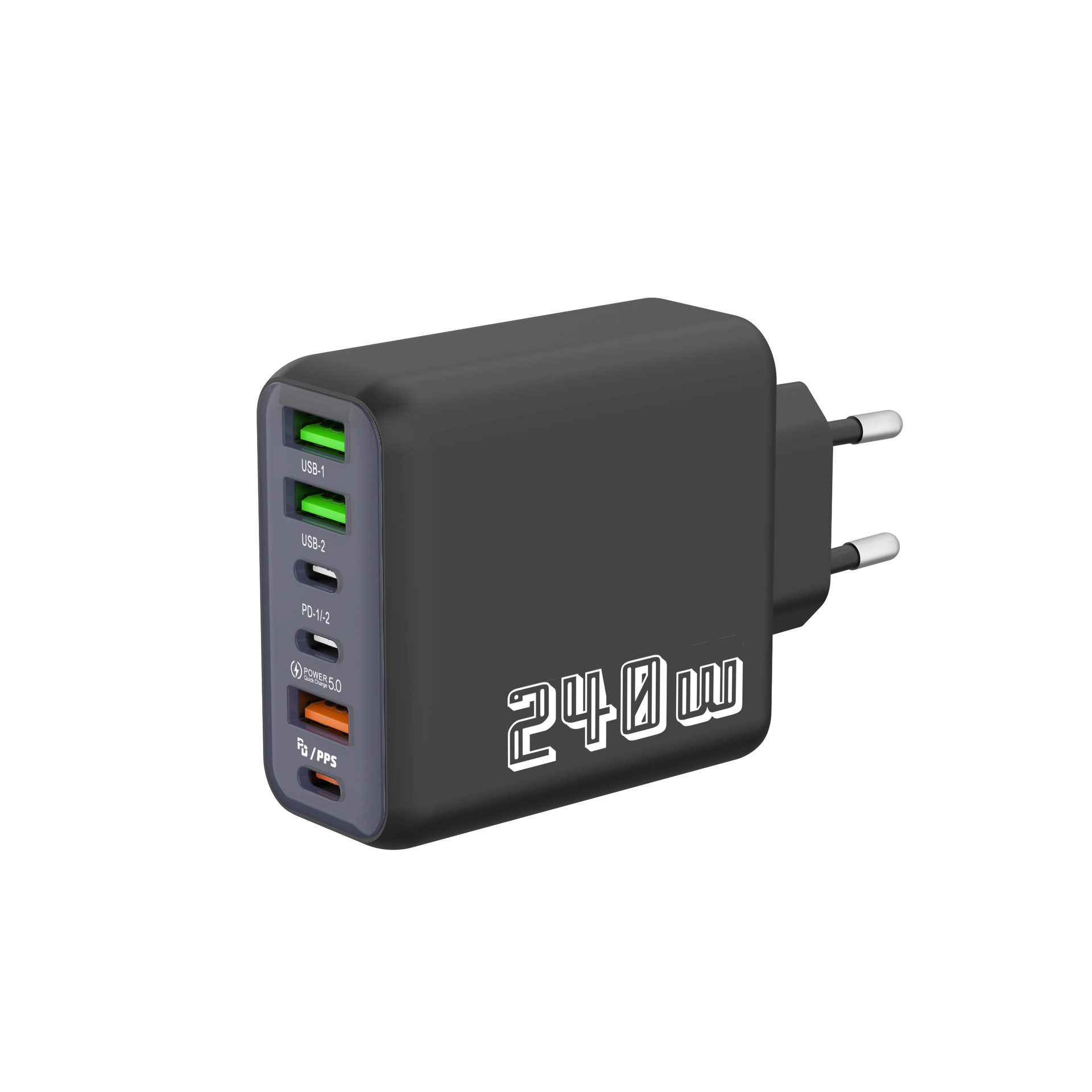 New 240W Multi-Port Charger PD Fast Charge qc3.0 Charging Head 3USB+3PD UK Plug 5V4A