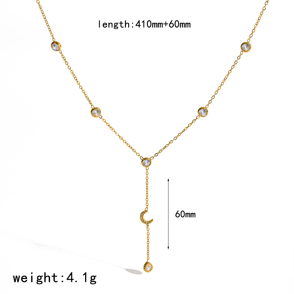 Ding Duo Y-shaped necklace 18k gold long stainless steel sweater chain necklace