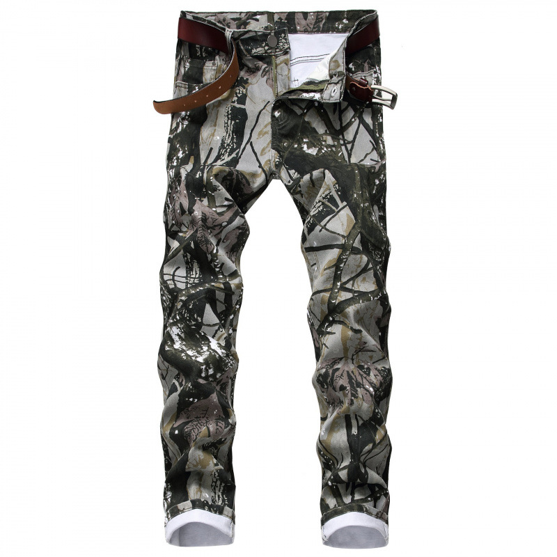 New Men's Color Block Slim Fit Casual Pants Sweatpants Young Men Straight Leg Pants