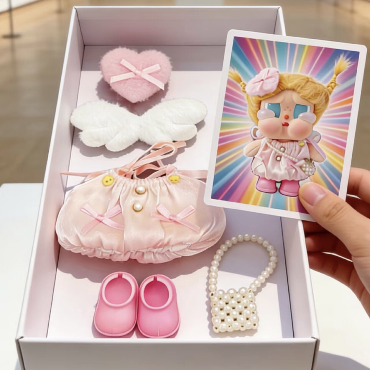 Only doll clothes] Suitable for Crybaby crying doll clothes Gulu Gulu clothing 15cm seaside vacation doll clothes cute