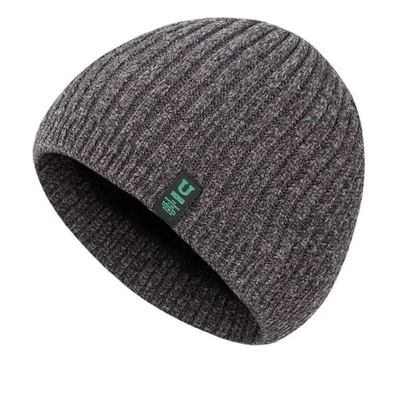 Men's Autumn Winter Warm Fleece Lined Yarn Hat Men Women Outdoor Cycling Ear Protection Cold Proof Pullover Hat Ice