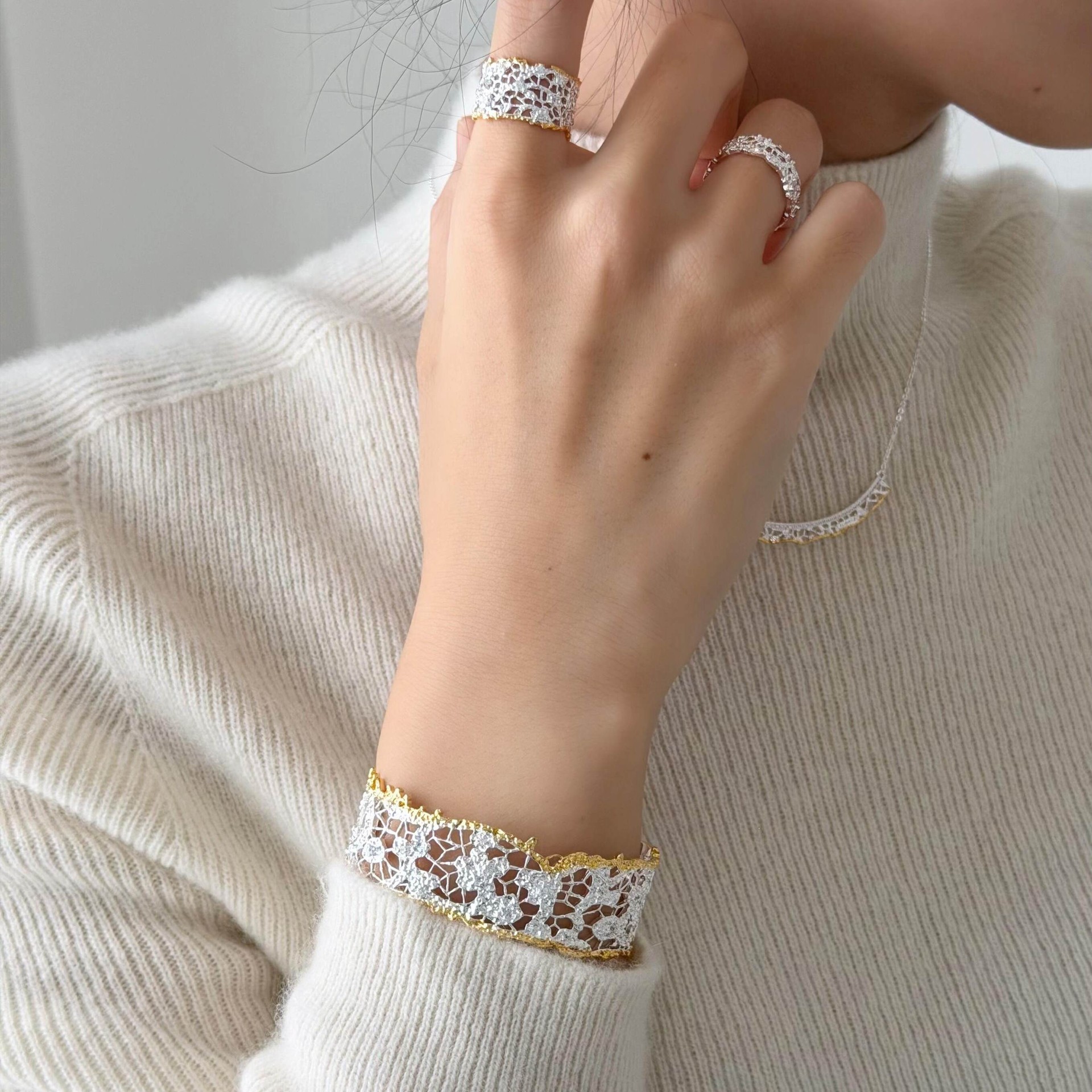 Exclusive Levis Lace Small Open Lace Adjustable Bracelet Women