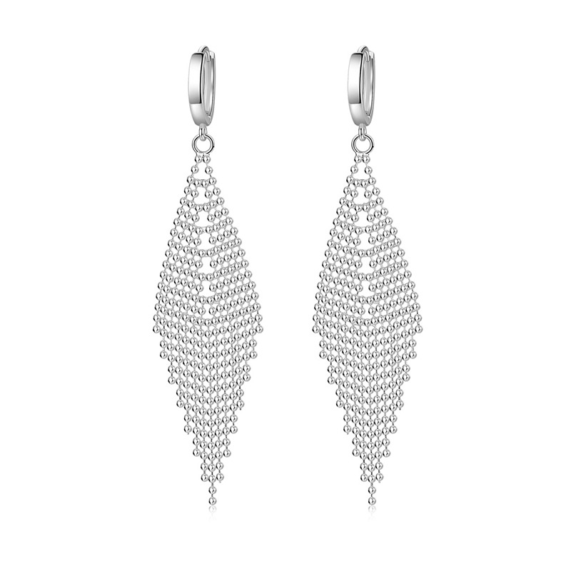 Bead curtain earrings, water drop wheat earrings, long tassel earrings