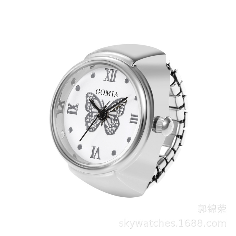 Domestic Movement Men's and Women's Finger Watch Casual Couple Ring Watch 3D Butterfly Direct Wholesale