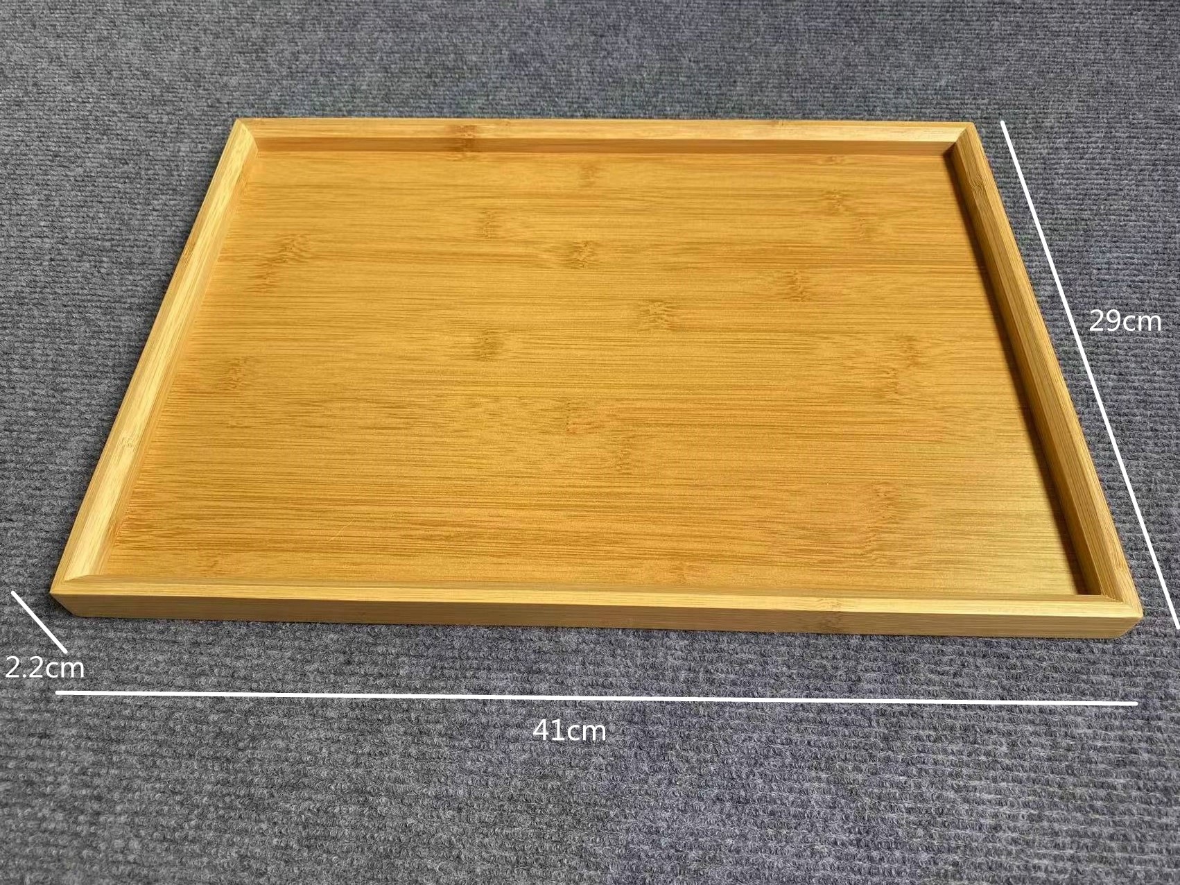 Bamboo wooden rectangular tea cup with handle, hotel restaurant tray, double-ear pastry bread wooden tray