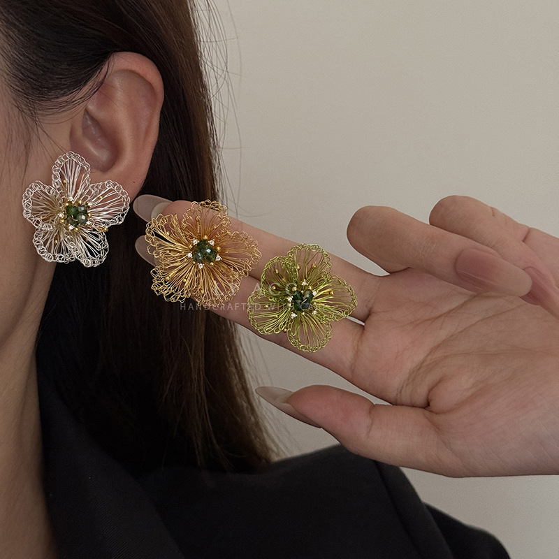 Simple Sweet Handmade Flower Stud Earrings Elegant Exquisite Earrings Absolutely Beautiful Earrings