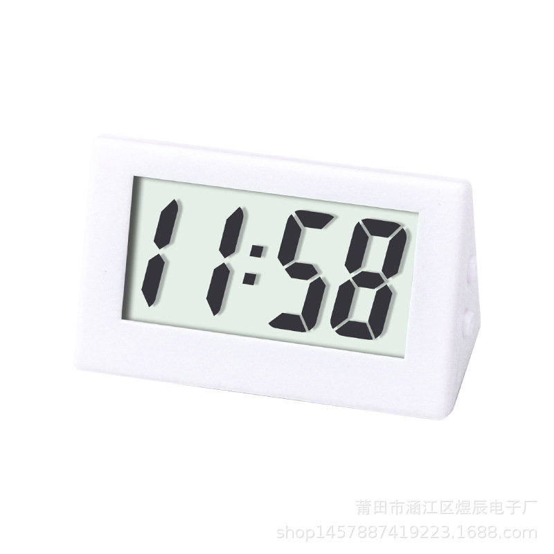 Luminous Triangle Clock Car Clock Dashboard Electronic Watch Shockproof High Temperature Resistant Car Adhesive Watch Portable