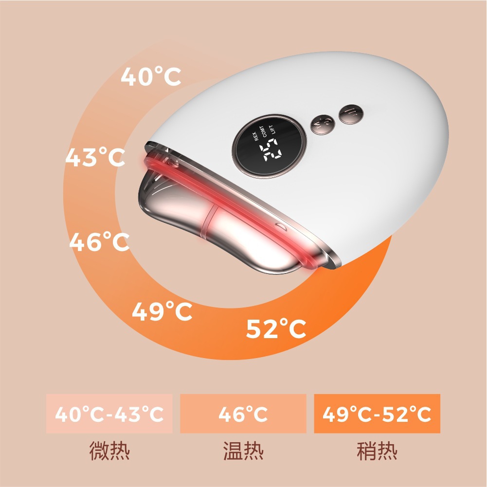 Constant Temperature导入仪 Unblock Body Microcurrent Meridian Brush Facial Massager Electric Gua Sha Board EMS Beauty Device