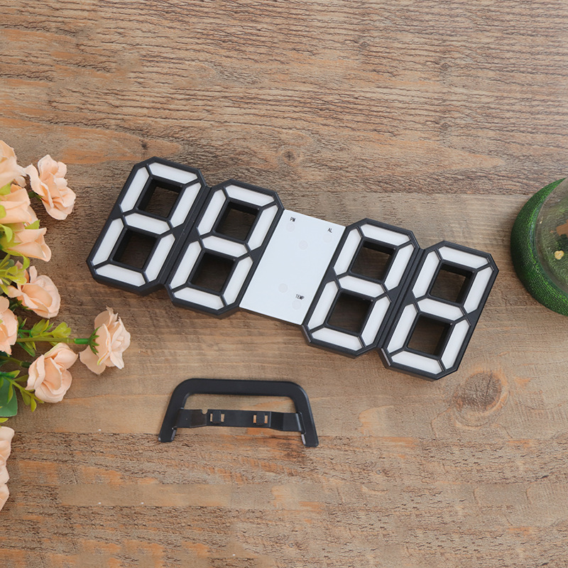 3D digital clock, living room LED stereo wall clock, smart phone APP WIFI wall clock, automatic time-setting
