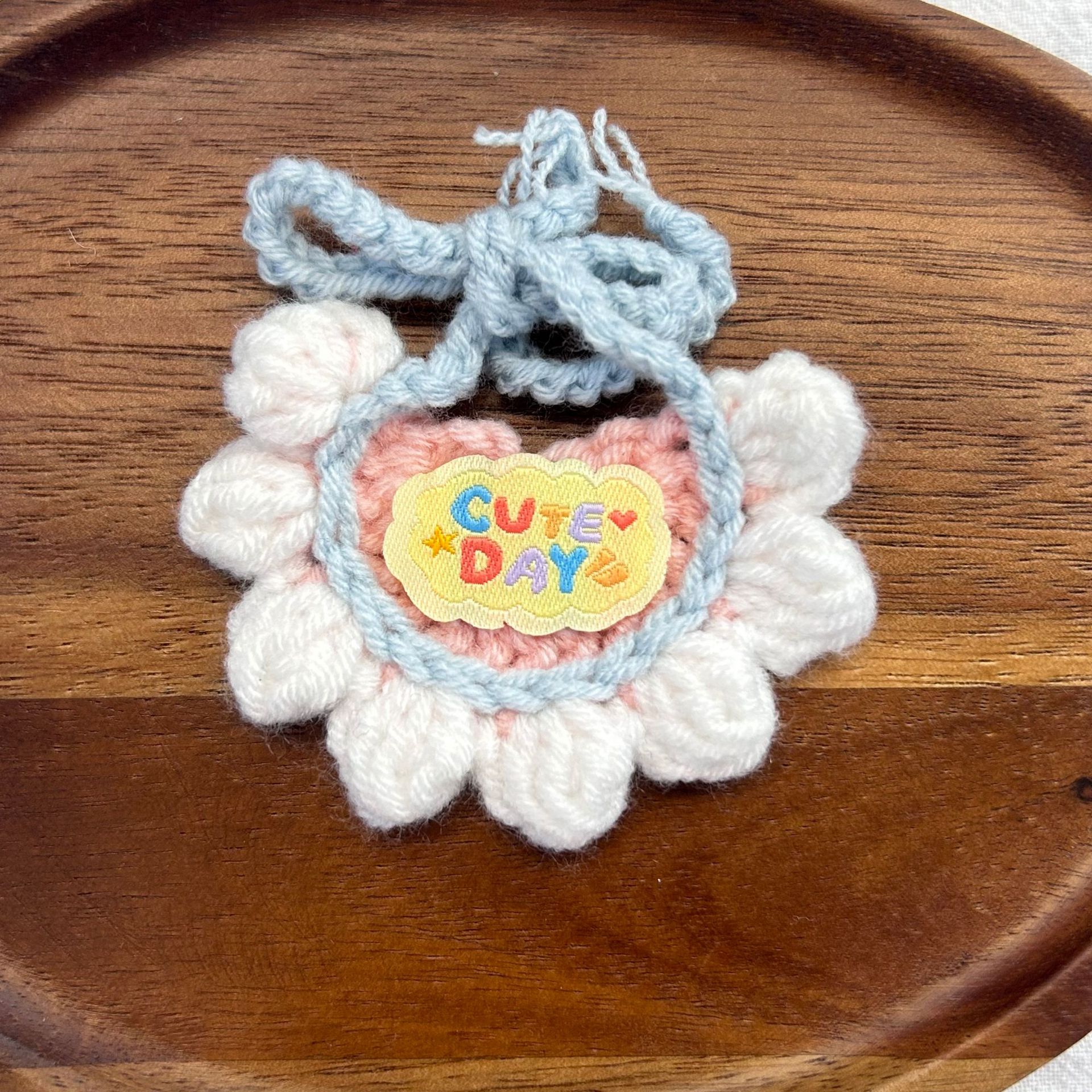 10cm self-mocking bear bib doll clothing hand crocheted bib bib Labubu kt replaceable accessory