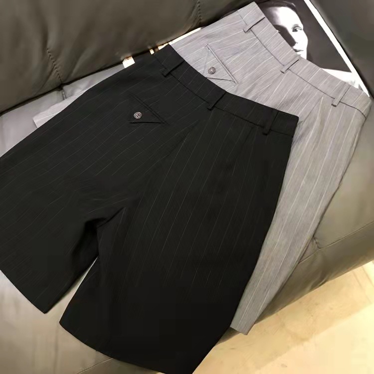 Casual suit pants high waist straight leg shorts women summer five-tenths pants plus size loose thin mid-length pants