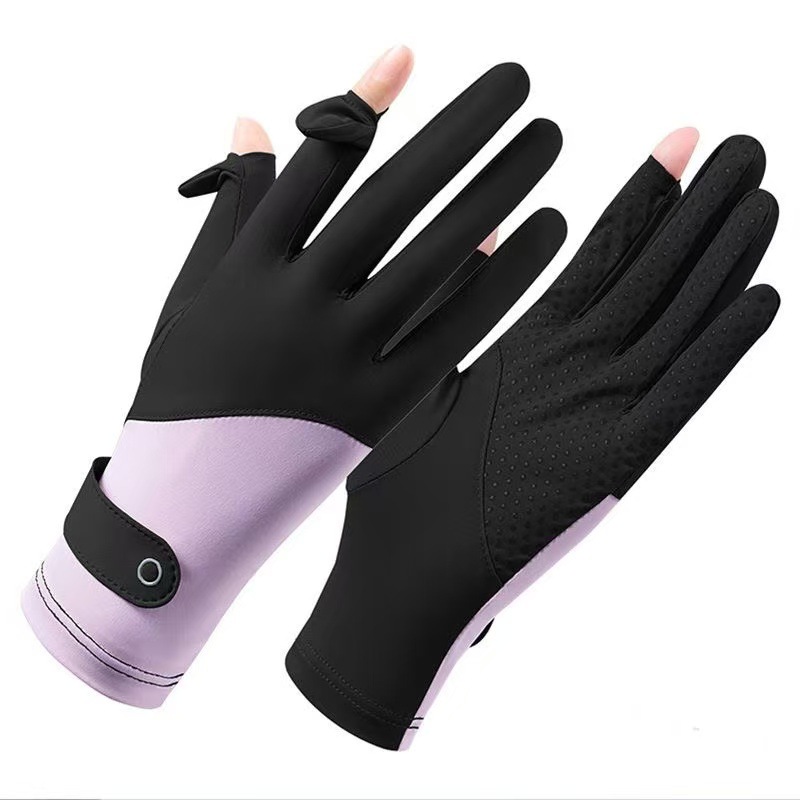 Women's Hiking Gloves for Outdoor Climbing, Sun Protection, Ice Silk, Cycling, Fitness, Non-Slip, Wear-Resistant