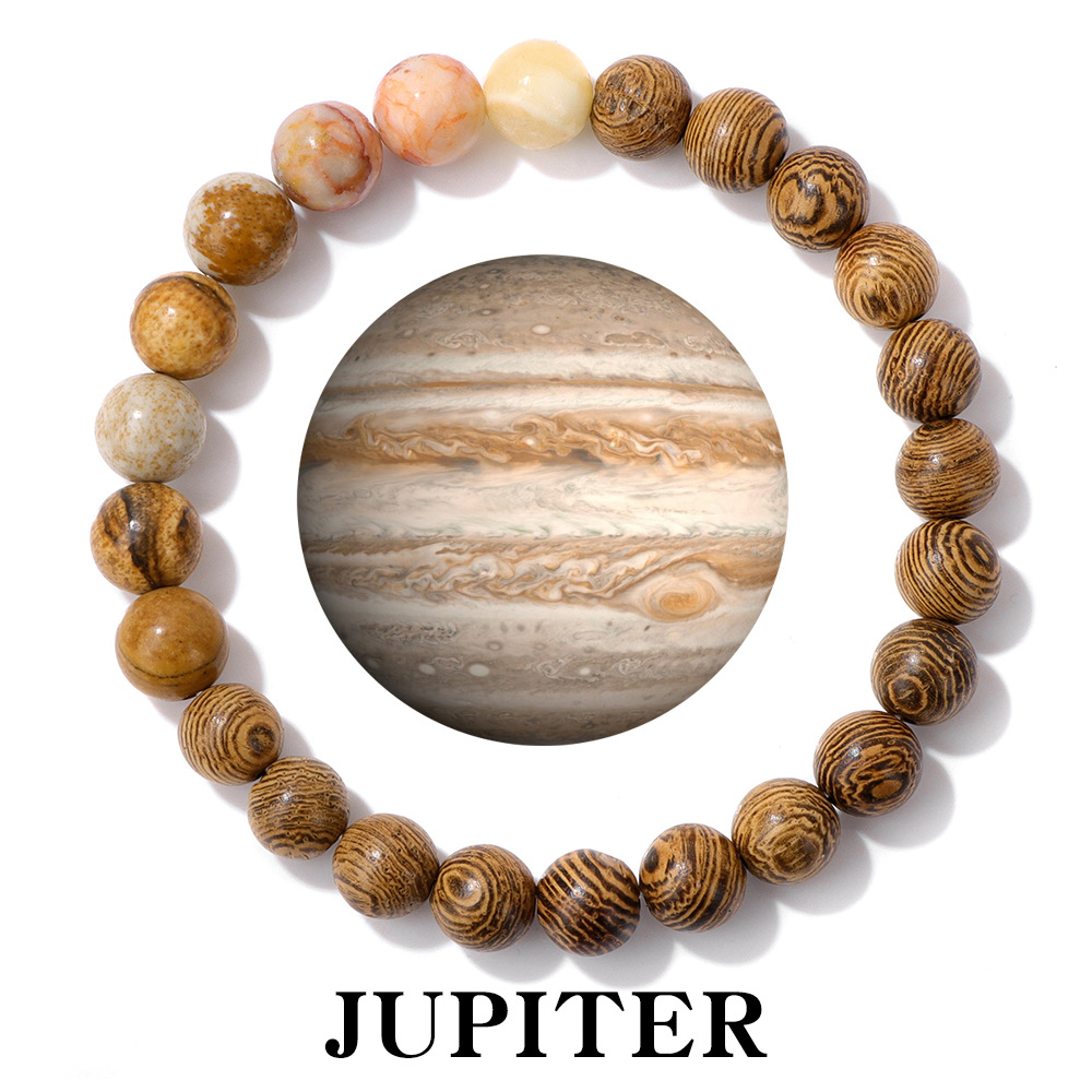 New solar system eight planets artificial stone elastic rope bead bracelet unisex gift bracelet accessory