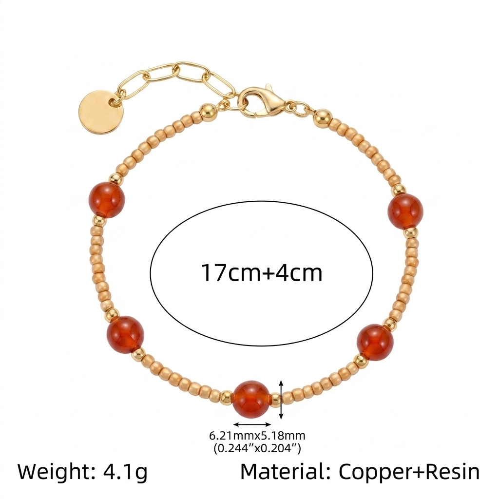 Multi-material layered bracelet ribbon bead metal chain combination hand accessory