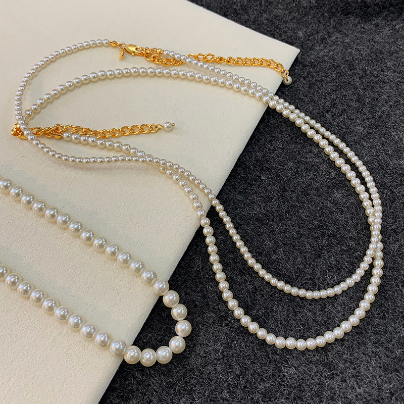 Austrian imported strong light ultra-fine milky pearl necklace women's simple clavicle chain niche neck chain women