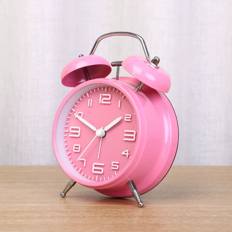 4-inch silent alarm clock metal bell clock ASiDA sweep second hand three-dimensional digital with luminous student clock
