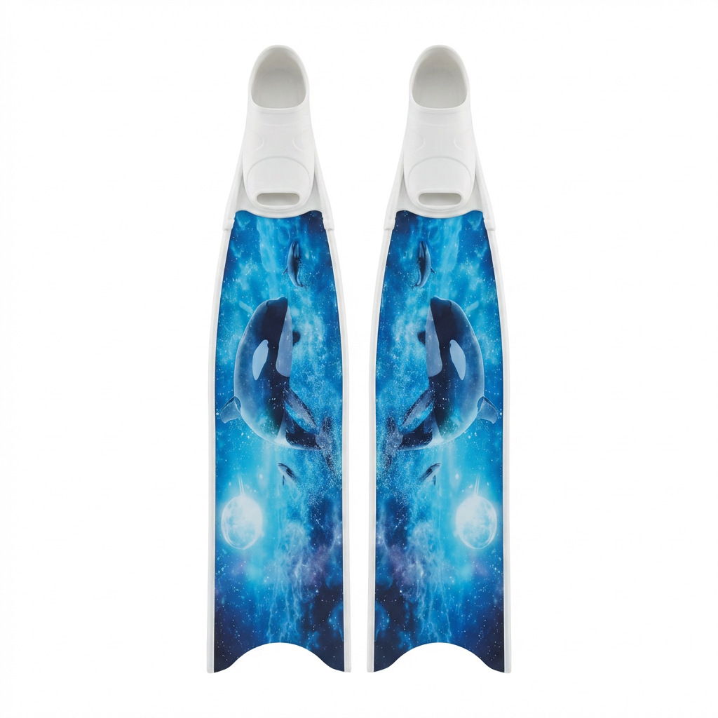 Free diving fin sticker Leaderf C4 V3 scuba fin pattern sticker logo diving equipment
