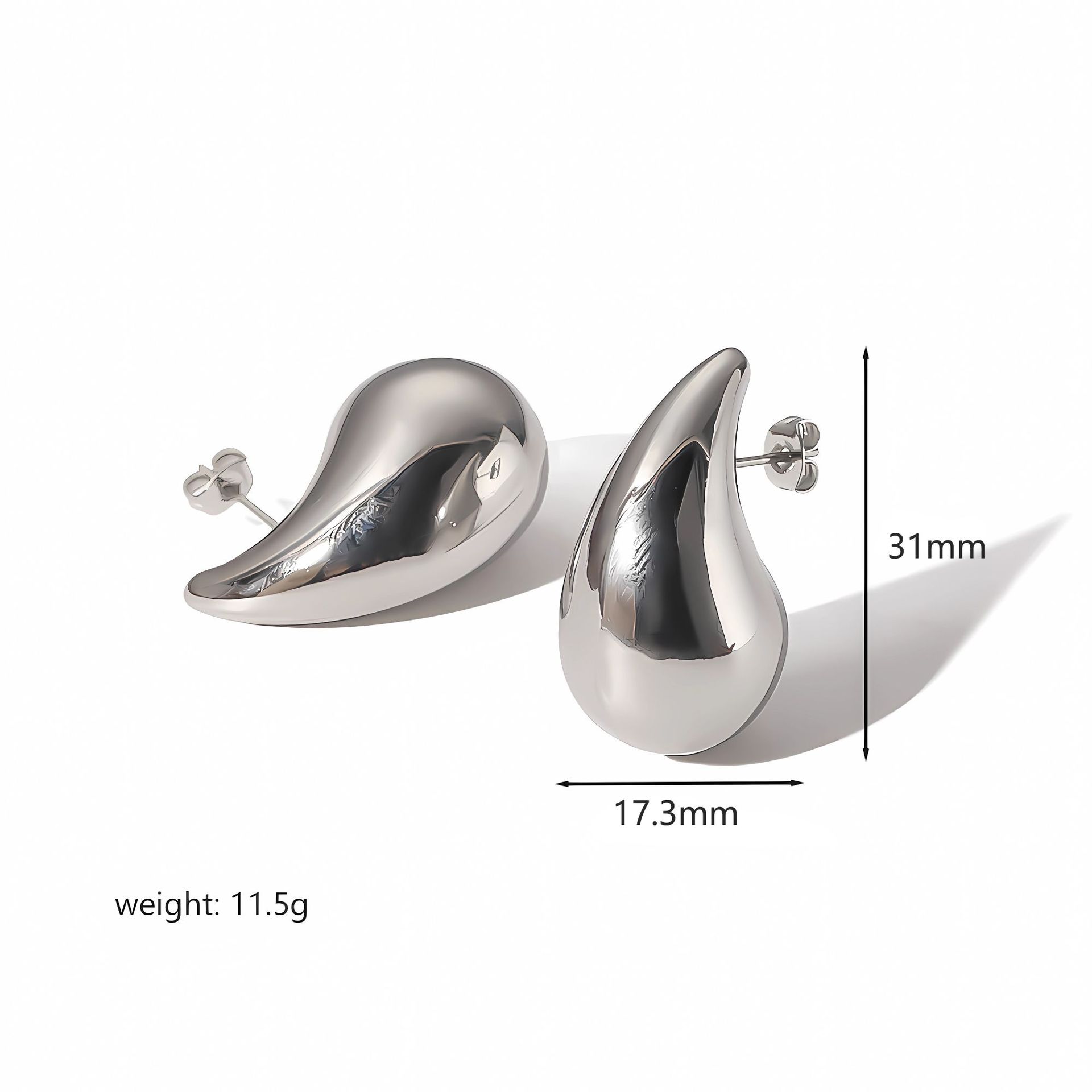 Chubby hollow drop earrings stainless steel earrings 18k gold geometric ear stud earrings
