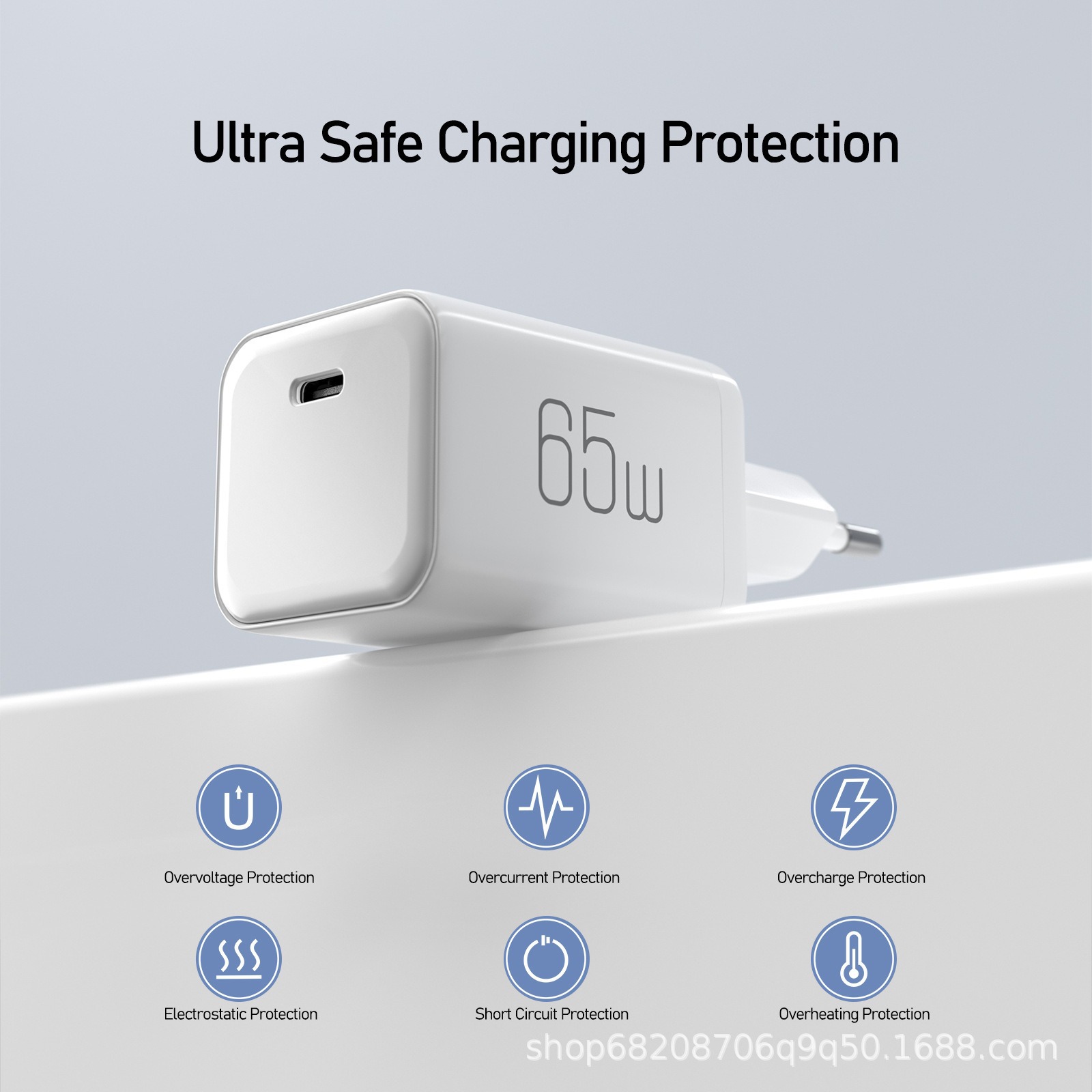 65W GaN Charger Certified 65W Charger for All Laptops, Tablets, Phones, etc.