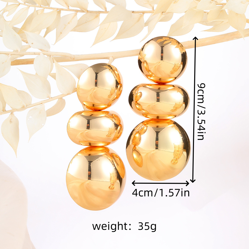 Heavy metal geometric round earrings delicate irregular ear studs