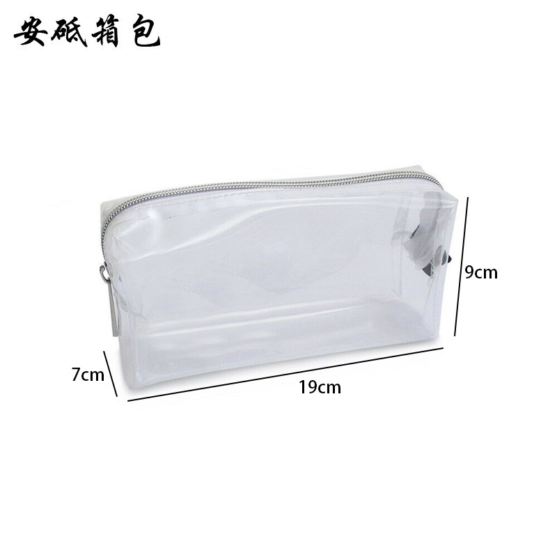 New Transparent Handheld Cosmetic Bag Cosmetic Storage Bag Large Capacity Pencil Case Pencil Bag Waterproof Portable