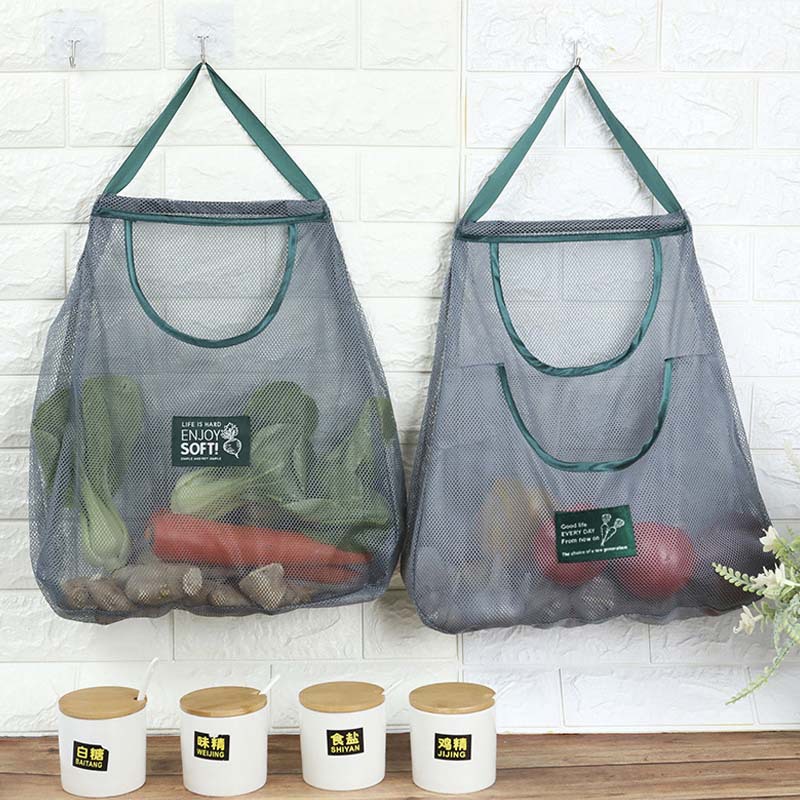 Kitchen Fruit and Vegetable Mesh Storage Bag, Hanging Mesh Bag, Ginger Garlic Onion Storage Bag, Multifunctional Handheld Bag