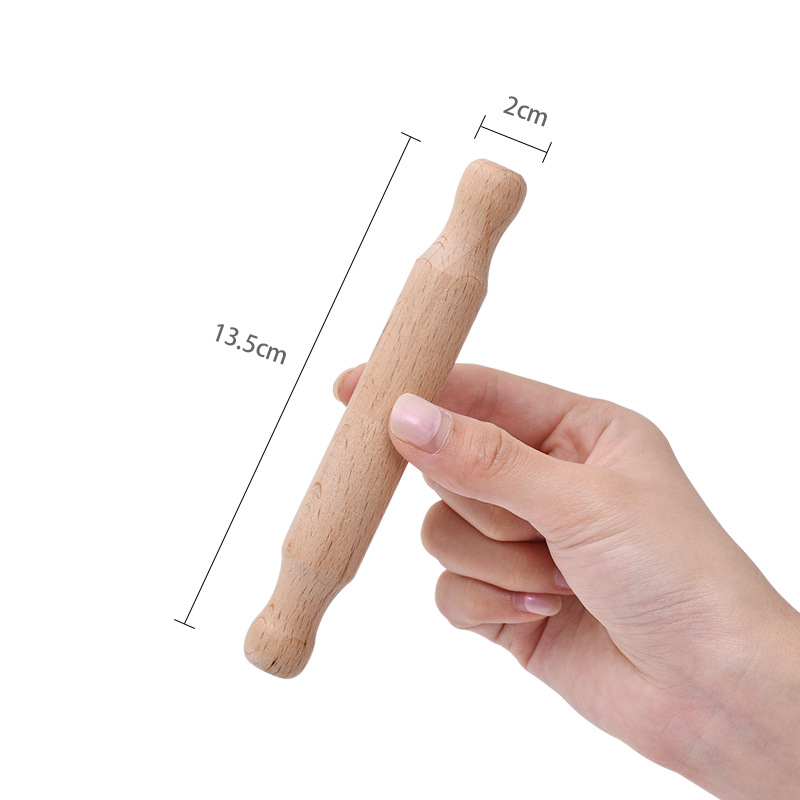 Wooden baking tool, children's mini rolling pin, paint-free small rolling pin, home dumpling wrapper roller, rolling pin