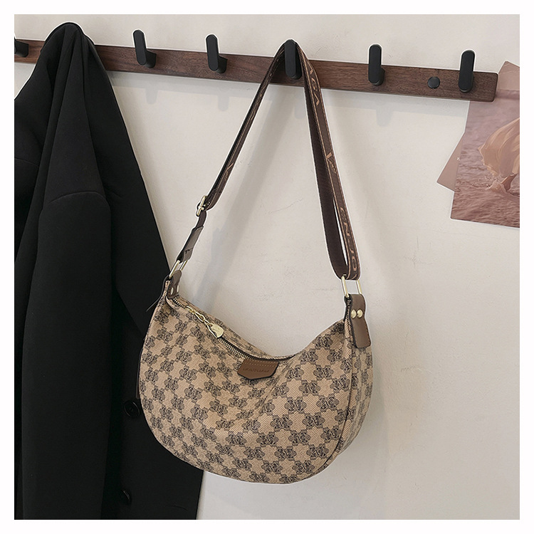 Crescent Print Shoulder Pea Bag New Handbag Crossbody Dumpling Bag